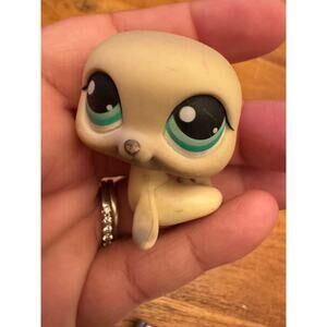 Littlest Pet Shop LPS #342 Grey Seal Figure Aqua Eyes Hasbro